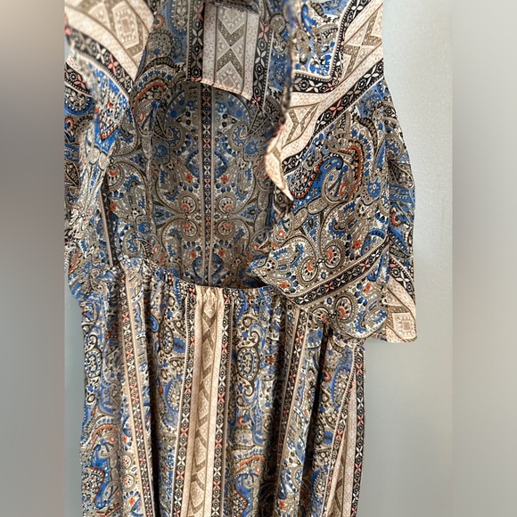 Ing Paisley Tribal Pattern Open Back Maxi Dress Womens Size Medium - Picture 7 of 7